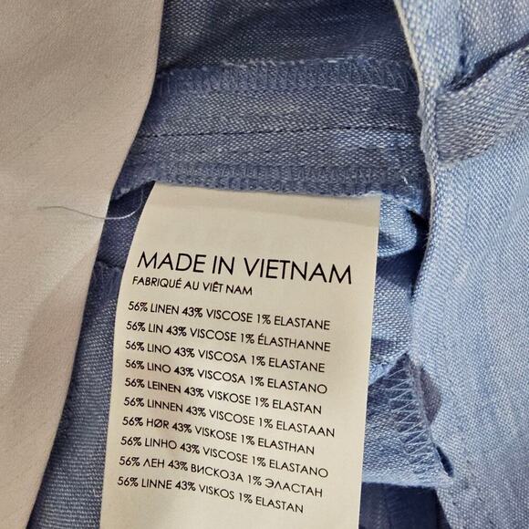 Club Monaco Hadarahh Linen Blend Pants Blue Size 8 - Picture 7 of 9